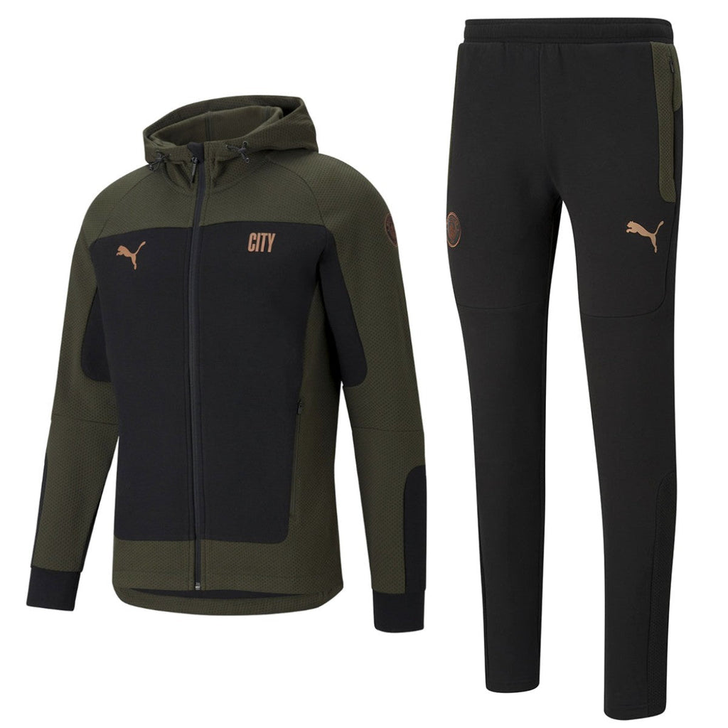 Manchester City Evostripe hooded presentation tracksuit 2021 green - Puma