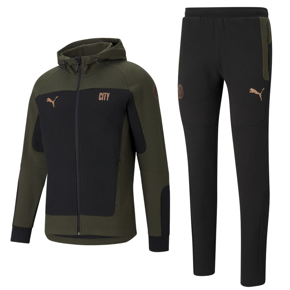 Manchester City Evostripe hooded presentation tracksuit 2021 green - Puma