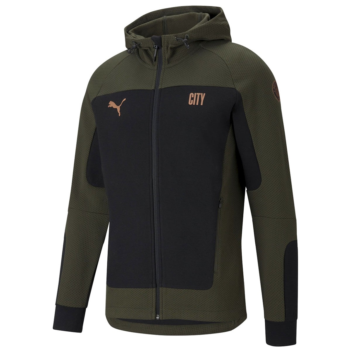 Manchester City Evostripe hooded presentation tracksuit 2021 green - Puma