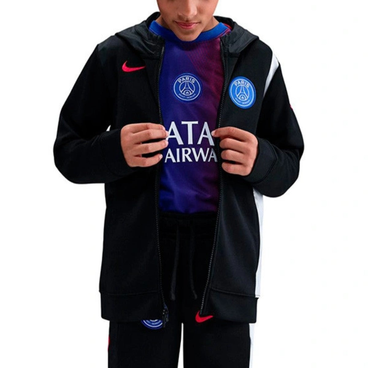 Kids - PSG UCL black casual presentation tracksuit 2025/26 - Nike